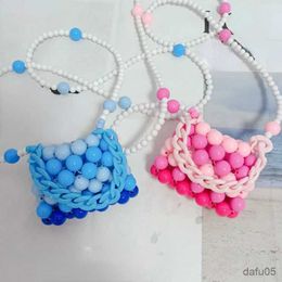 Handbags Cute Kids Mini Purses and Handbags Candy Colour Beads Crossbody Bags for Girls Coin Pouch Baby Wallet Bag