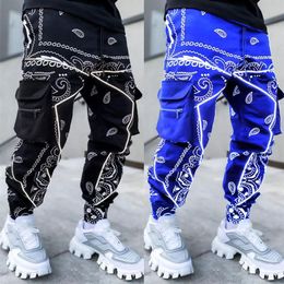 GODLIKEU Mens Cargo Pants Casual Sports Multi Pocket Designer Print Harem Hip Hop Jogger Trousers285v