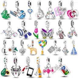 Loose Gemstones 925 Sterling Silver Dinosaur Frog Butterfly Charms Beads Fit Original Bracelets DIY Anniversary Jewelry Making