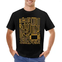 Men's Polos Yellow Electronic Circuit Board Engineering T-Shirt Summer Clothes Boys White T Shirts Plain Mens Graphic T-shirts Funny