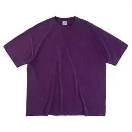 Men's T Shirts Purple Oversized T-Shirt For Men Women Streetwear Short Sleeve Casual Clothes Hip Hop O-Neck Goth Tops Tees Pullover Vintage