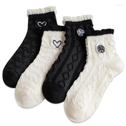 Women Socks Sweet Girl Love Trendy For Girls Gift Spring Summer Japanese Style Student Lace Cute Kawaii Cotton Ruffle Sock