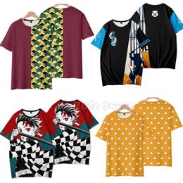 Demon Slayer Kimetsu No Yaiba Anime T Shirt Tanjirou Nezuko Shinobu Giyuu Zenitsu Cosplay Costume Print Vintage T-shirt Top Tees