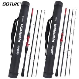 Boat Fishing Rods Goture 4 Section Portable Travel Rod 2.7M 2.4M 2.28M 2.13M Carbon Fiber Spinning Casting with Tube For Lure 231030