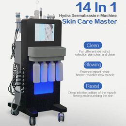 Multifunctional Diamond Dermabrasion 14 in 1 Instrument Skin Firmness Increase Wrinkle Acne Treatment Face Lifting Oxygen Aqua Jet Deep Hydrating Massage Salon