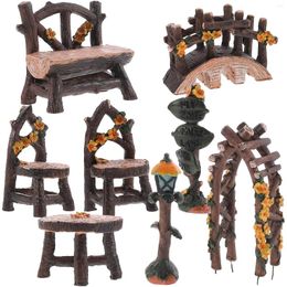 Garden Decorations Fairy Furniture Decor Resin Bonsai Ornaments Mini Chair Accessories Chairs Small Landscaping Table Model Miniature