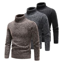 Men's Sweaters Brand Men Turtleneck Sweaters and Pullovers Fashion Knitted Sweater Winter Men Pullover Homme Wool Casual Solid Clothes 231030