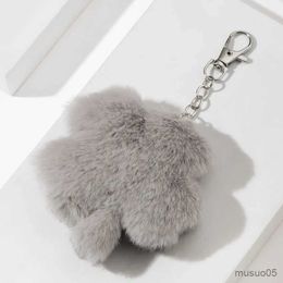 Mobile Phone Chain New Plush Bag Pendant Imitation Rabbit Hair Leaf Bestie Keychain Bag Hanging Accessories R231031