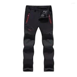 Outdoor Pants Trousers Men's Winter Ice Sports Plus Fleece Thick Softshell Large Size Waterproof Skiing Hiking Warm Women