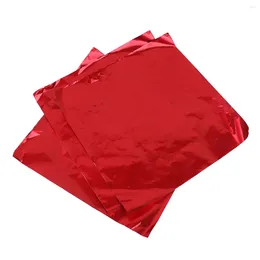 Baking Tools Foil Candy Wrappers 100 20x20x003cm Square Aluminium For DIY Homemade Candies Party Favors| Red