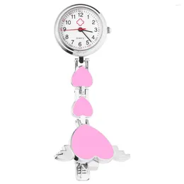 Pocket Watches Womens Clip On Fob Watch Creative Fashion Heart- Shaped Lapel For Nurses Doctors