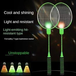 Badminton Rackets Luminous Racket Ultra Light Entertainment Parent Child Interaction Carbon Double S 231030