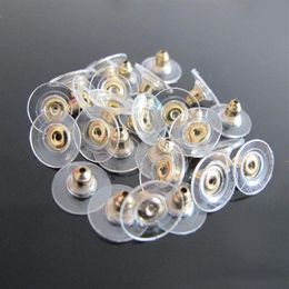 1000pcs Lot Gold Silver Plated Flying Disc Shape Earring Backs Stoppers Earnuts Earring Plugs Alloy Finding Jewellery Accessories Co271P