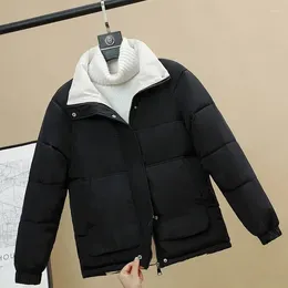 Women's Trench Coats Cotton Jacket Women Parkas 2023 Oversize Coat Black Fashion Winter Warm Thicker Short Overcoat