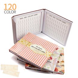 Nail Practice Display 120 Colors Nail Tips Display Book DIY Nail Art Showing Shelf Gel Nail Polish Color Card Chart Painting Dedicated Display Board 231030