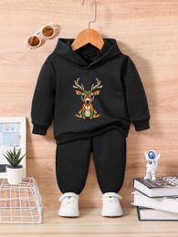 Clothing Sets Spring Autumn Baby Boy Clothes Set 2pcs leisure Elk Christmas print Top Pants For 0 3Years Children Kids Outfits Toddler 231030