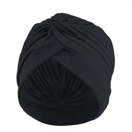 Towel Twist Turban Caps Women Knot Muslim Hijab Shiny Hat Sleep Night Cap Casual Solid Colour Headscarf Stretch Head Wrap