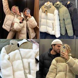 Jaqueta masculina jaquetas de lã feminina inverno falso shearling outerwear casacos feminino camurça casaco de pele masculino quente engrossado cordeiro puffer 8745