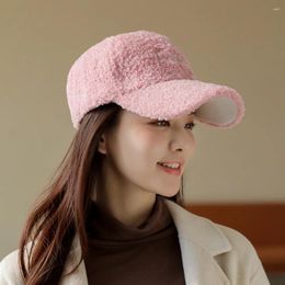 Ball Caps Autumn And Winter Women Baseball Alpaca Hats Plush Surface 56-60cm Adjustable Casual Solid Color 2023 In BQ0612