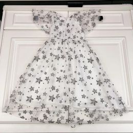 Girl Dresses Brand Children's Clothing 2023 Summer Double-layer Large Gauze Dress Girls' Flower Fairy Princess