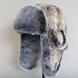 Berets Men Women Trapper Russian Bomber Hat Faux Fur Winter Ushanka Snow Cap With Ear Flap