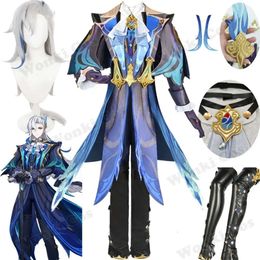 New Arrival Neuvillette Costume Wig Full Set Genshin Impact Fontaine Dragon of Water Cosplay Outfits Costumes