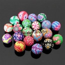 Wholesle 100pcs Mixed Colour 20mm Polymer Clay Beads For DIY 269H