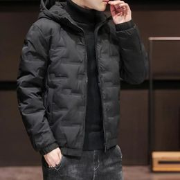 Mens Jackets Bomber Jacket Long Sleeve Keep Warm Thicken Straight Hem Hood Coat 231030