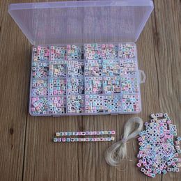 1620pcs English Letters Acrylic Beads Cover Square Flat Bead For Jewelry Making Charm Bracelet Necklace Plastic Letter Beads 200932875