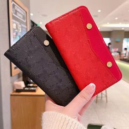 Brand Embossing Leather Flip Phone Case for Apple iPhone 11 12 13 14 15 Plus Pro Max Designer Wallet iPhone Case Card Holder Folio Mobile Cover