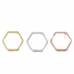 fashion and personality hexagon stud earrings the gift for zinc alloy plating earring rose gold plated wholes2540