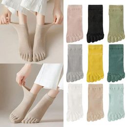 Women Socks Five Finger Short Yoga Cotton Candy Colour Fashions Business Casual Breathable Gym Fitness Sports With Toes