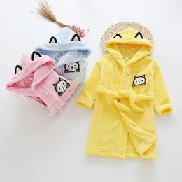 Pyjamas Girls Boys Clothes Soft Sleepwear Kids Cartoon Homewear Bath Robe Teenagers Warm Pyjamas Autumn Winter Bathrobe For Children 231031