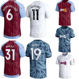 Mens 7 McGINN Soccer Jersey 4 KONSA 12 DIGNE 14 PAU 44 KAMARA 8 TIELEMANS 11 WATKINS 6 LUIZ 2 CASH 19 DIABY 24 DURAN 31 BAILEY Football Shirt Kits 23-24 Club ASiDunWeiLa