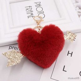 Mobile Phone Chain New Love Plush Keychain Creative Gift Fashion Women's Hairball Bag Pendant R231031