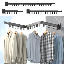 Hangers Wall-Mounted Foldable Aluminium Alloy Clothes Drying Rack Perfect For Balcony Bedroom Kitchen Living Room E4P1