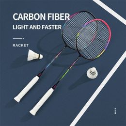 Badminton Rackets YaKs Brand 4UG4 All Carbon Fibre Racket 675mm High Quality 24 26 Pound Adult l231030