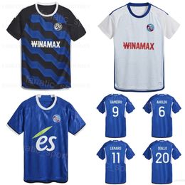 Mens 28 SENAYA Soccer Jerseys RC Strasbourg 2 GUILBERT 9 GAMEIRO 27 SISSOKO 19 DIARRA 12 MOTHIBA BELLEGARDE EMEGHA NYAMSI DELAINE DOUKOURE Football Shirt Kits Club