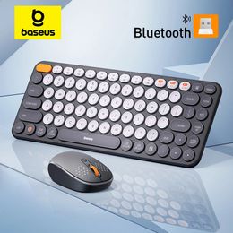 Mice Baseus Mouse Bluetooth Wireless Computer Keyboard and Combo with 24GHz USB Receiver for PC Tablet Laptop 231030