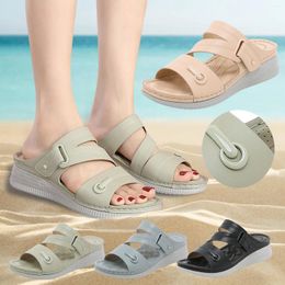 Slippers Fashion Women Summer Slip On Casual Open Toe Wedges Comfortable Beach Shoes Sandals Womens Size 11