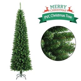 Christmas Decorations Pencil PVC Artificial Xmas Tree Safe Plant with Light Christmas Decoration Indoor Ornaments Liquidation 231030