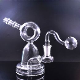 14mm Joint Heady Glass Oil Burner Bong Fab Egg Beaker Hookah Glass Bong Dab Rig Recycler Water Bongs Smoke Pipe with 14mm Male Glass Oil Burner Pipe