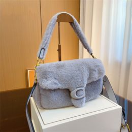 Women Designer Tabby Shoulder Bag Fuzzy Handbag Co Crossbody Bags Downy Fluffy Undershoulder Hobo Tabby Tote Luxury Purse datou_bags 15