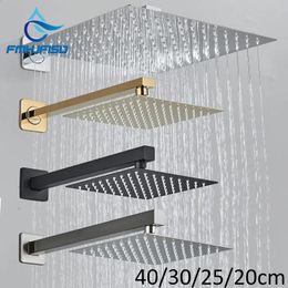 Bathroom Shower Heads Ultrathin Rainfall Head Chrome Black Polished Gold Accessory Wall Mounted Arm Modern Showers for 231030