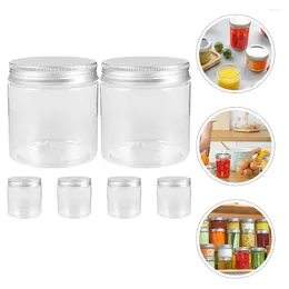 Storage Bottles 6pcs Reusable Sauce Jam Containers Dispensers Plastic Clear Jars