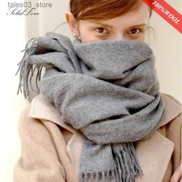 Scarves 2022 Winter Scarf Women Wool Scarves Adult Scarves for ladies % Wool scarft women Fashion Cashmere Poncho Wrap Q231031