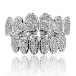 single tooth grill Diamond Braces Vampire Teeth Hip Hop Personality Fangs Teeth Gold Silver Teeth Women&men Dental Grills Jewelry241y