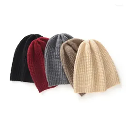 Ball Caps ATTYYWS Autumn And Winter Women's Pure Cashmere Pullover Hat Solid Colour Knitted Fashion Warm