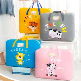 Handbags Cartoon Children Quilt Storage Bag Kids Clothes Finishing for Closet Wardrobe Waterproof Oxford Pillow Blanket Organiser 231031