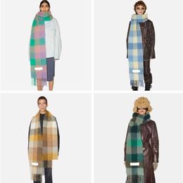 2022 fashion Europe latest autumn and winter multi color thickened Plaid women's scarf AC with extended Plaid shawl couple warm scarf G005544